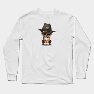 Cute Baby Tiger Cub Sheriff Long Sleeve T-Shirt